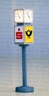 Brawa Clock w/Advertising Cube - N-Scale N Scale Model Railroad Road Accessory #4574