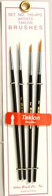 Brushes Atlas Brush #155-4PS- 00,0,1,2 Taklon Liner Brushes (4)