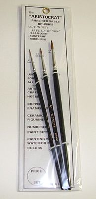 Brushes 1,3,5 Aristocrat Red Sable Brushes (3)