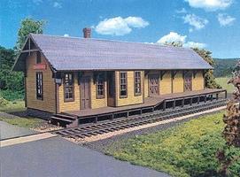 Branchline Centre Hall Depot Laser-Art Kit (13 x 4 x 4'') HO Scale Model Railroad Building #663