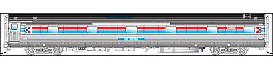 Broadway Amtrak Ex-California Zephyr Cars - 6-5 Sleeper #2200 HO Scale Model Train Passenger Car #1544