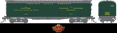 Broadway 536 Wood Express Reefer Chicago Great Western HO Scale Model Train Freight Car #1825