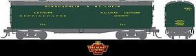 Broadway 53'6'' Wood Express Reefer Minneapolis & St. Louis HO Scale Model Train Freight Car #1831 Broadway 53'6'' Wood Express Reefer Minneapolis & St. Louis HO Scale Model Train Freight Car #1831
