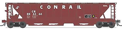 Broadway H32 5-Bay Covered Hopper 4-Pack Conrail Set A HO Scale Model Train Freight Car #1886