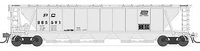 Broadway H32 5-Bay Covered Hopper 4-Pack Penn Central Set A HO Scale Model Train Freight Car #1889