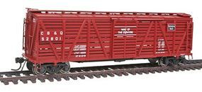 Broadway PRR K7 Stock Car 4-Pack Chicago, Burlington & Quincy HO Scale Model Train Freight Car #2685 Broadway PRR K7 Stock Car 4-Pack Chicago, Burlington & Quincy HO Scale Model Train Freight Car #2685