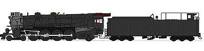 Broadway M1b 4-8-2 DCC Painted, Unlettered (black, graphite) N Scale Model Train Steam Locomotive #3078