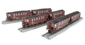 Broadway H2A 3-Bay Hopper w/Load 6-Pack Wabash Set A N Scale Model Train Freight Car #3132 Broadway H2A 3-Bay Hopper w/Load 6-Pack Wabash Set A N Scale Model Train Freight Car #3132