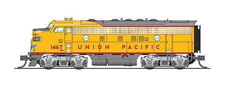 Broadway EMD F7A (Unpwrd F7B) Phase I Set Union Pacific DCC N Scale Model Train Diesel Locomotive #3814