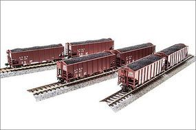 Broadway 3-Bay Hopper ATSF (6) HO Scale Model Train Freight Car Set #4452 Broadway 3-Bay Hopper ATSF (6) HO Scale Model Train Freight Car Set #4452