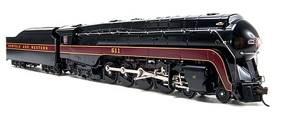 Broadway N&W Class J 4-8-4 w/Sound, DCC & Smoke - Paragon3(TM) Painted, Unlettered (In-Service w/Round Tender Deck, black, maroon)