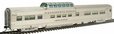 Broadway California Zephyr Vista Dome D&RGW 1107 Silver Mustang HO Scale Model Train Passenger Car #515