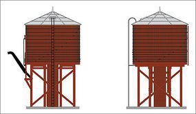 Broadway Barn Red Operating Water Tower with Sound N Scale Model Railroad Trackside Accessory #6130