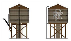 Broadway Operating Water Tower PRR Logo Weathered Brown N Scale Model Railroad Trackside Acc #6135