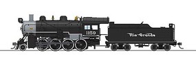 Broadway 2-8-0 Consolidation D&RGW #1159 DCC and Sound HO Scale Model Train Steam Locomotive #6346