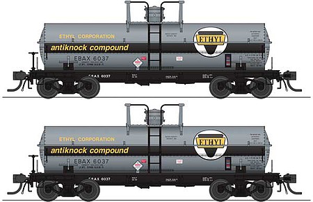 Broadway 6,000 gallon Tank Car Ethyl Corporation 2 pack HO Scale Model Train Freight Car #6463