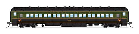 Broadway 80 Coach car Canadian National green & black N Scale Model Train Passenger Car #6540