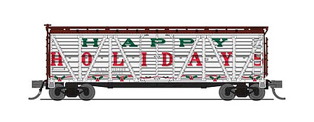 Broadway PRR K7 Stock Car with Holiday Sounds Happy Holidays N Scale Model Train Freight Car #6587