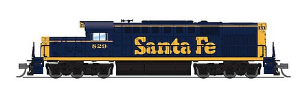 Broadway Alco RSD-15 ATSF #829 Blue/Yellow Bookend Scheme HO Scale Model Train Diesel Locomotive #6610
