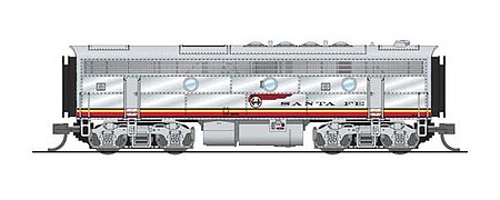 Broadway EMD F3 B unit ATSF #28B Warbonnet Scheme N Scale Model Train Diesel Locomotive #6838