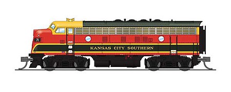 Broadway EMD F7A Kansas City Southern #71C DCC and Sound N Scale Model Train Diesel Locomotive #6877