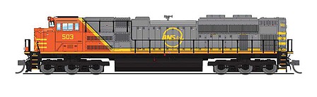 Broadway EMD SD70ACe Quebec, North Shore & Labrador #503 N Scale Model Train Diesel Locomotive #7038