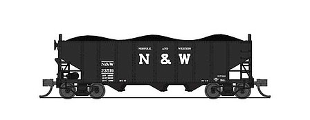 Broadway H2A Hopper car Norfolk & Western 24 lettering pack B N Scale Model Train Freight Car #7143