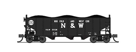 Broadway H2A Hopper car Norfolk & Western 24 lettering 60s logo N Scale Model Train Freight Car #7145