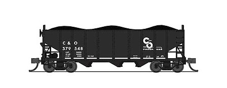 Broadway 3-Bay Hopper car Chesapeake & Ohio pack A (2) N Scale Model Train Freight Car #7152
