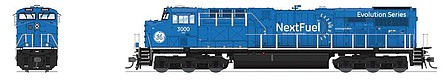 Broadway GE ES44AC GE DextFuel Demo #3000 DCC HO Scale Model Train Diesel Locomotive #7175