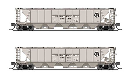 Broadway H32 Covered Hopper Pennsylvania RR Gray N Scale Model Train Freight Car #7255