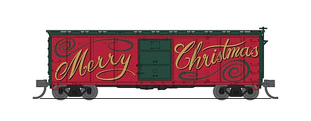 Broadway 40 Steel Boxcar 2 pack Christmas Edition N Scale Model Train Freight Car #7285