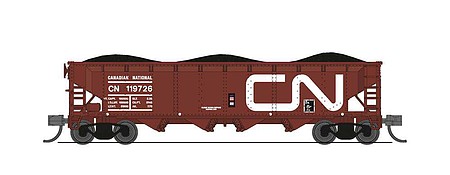 Broadway ARA 70-ton Quad Hopper Canadian National Fantasy (4) N Scale Model Train Freight Car #7434