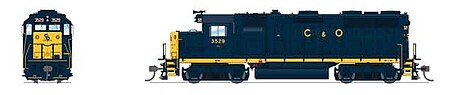 Broadway EMD GP35 Chesapeake & Ohio #3529 Yellow Nose DCC HO Scale Model Train Locomotive #7536