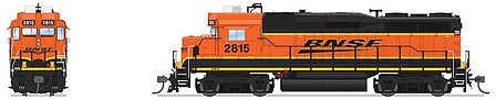 Broadway EMD GP30 BNSF #2815 H3 Swoosh DCC HO Scale Model Train Diesel Locomotive #7562