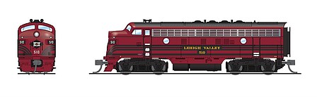 Broadway EMD F3A Unit Lehigh Valley #512 DCC N Scale Model Train Diesel Locomotive #7732