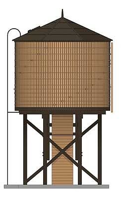 Broadway Operating Weathered Brown Water Tower with sound HO Scale Model Railroad Building #7910