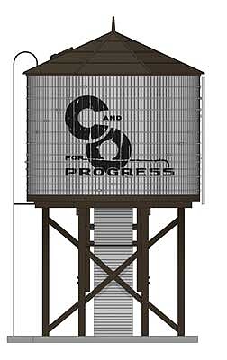 Broadway Operating Water Tower with sound C&O Weathered HO Scale Model Railroad Building #7915