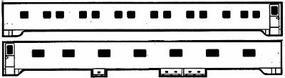 Brass-Car-Sided Sides PULLMAN 13-DB Slprs HO-Scale Brass-Car-Sided Sides PULLMAN 13-DB Slprs HO-Scale