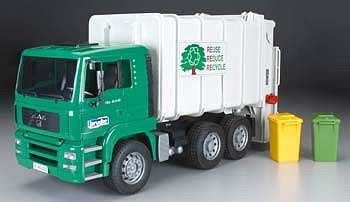 bruder green garbage truck 11420101