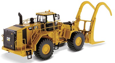 B2B-Replicas Caterpillar 988K Wheel Loader w/Log Grapple - Assembled - DM High Line Series Yellow, Black - 1/50 Scale
