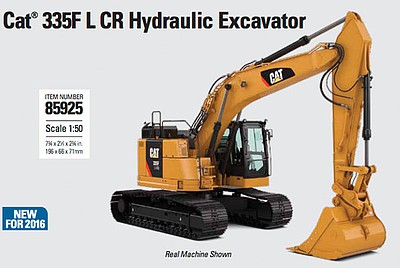 B2B-Replicas Caterpillar 335F L CR Hydraulic Excavator - Assembled - DM High Line Series Yellow, Black - 1/50 Scale
