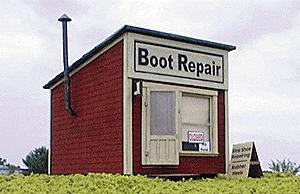 BTS Cabin Creek Series - Boot Repair Shop - 2 x 3-5/16 HO Scale Model Railroad Building #27230