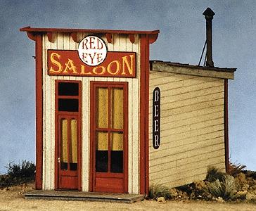 BTS Red Eye Saloon - 2 x 3-3/8 HO Scale Model Railroad Building #27460