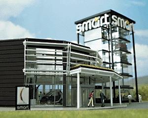 Busch Smart Car Shopping Center Kit HO Scale Model Railroad Building #1000