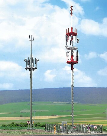 Busch Cell Phone Towers (2) HO Scale Model Railroad Trackside Accessory #1021