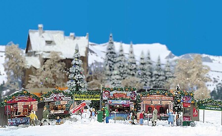 Busch Christmas Fair Street Scene - Kit HO Scale Model Railroad Building #1059