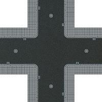 Busch 4-Way Intersection Crossing w/Sidewalks HO Scale Model Railroad Road Accessory #1104 Busch 4-Way Intersection Crossing w/Sidewalks HO Scale Model Railroad Road Accessory #1104