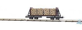 Busch Wagon On Bogies w/Logs HO Scale Model Train Freight Car #12247 Busch Wagon On Bogies w/Logs HO Scale Model Train Freight Car #12247