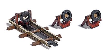 Busch Track Bumper w/Tire Cushion Kit - Feldbahn HO Scale Nickel Silver Model Train Track #12367